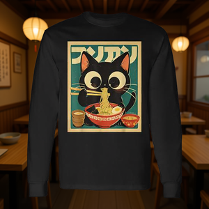 T-shirt à manches longues Cat Ramen Japanese Kawaii Anime - Product Image 3