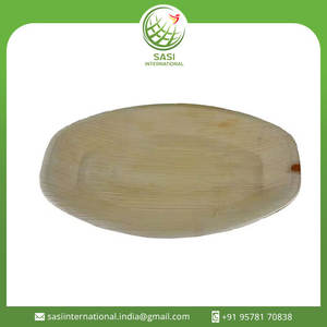 Meilleures ventes de plateaux à pulpe ovales compostables jetables 30x23 cm plateaux en feuilles de palmier pour les fêtes et les mariages - Product Image 2