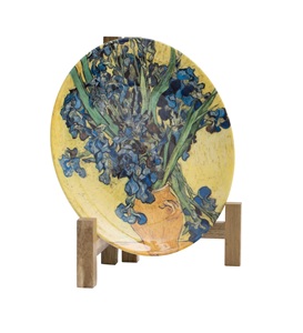 Présentoir à assiettes Support de soucoupe de table en bois d'acacia rustique Support de cadre photo pliant Chevalet - Product Image 1