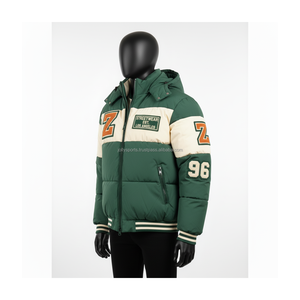 Chaqueta acolchada de invierno para hombre de alta calidad 320 GSM acolchado de poliéster suave elegante Panel de contraste abrigo cálido chaqueta acolchada para hombre - Product Image 3