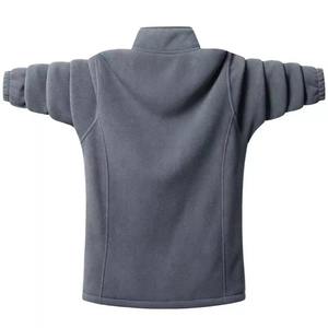 Autumn Winter <b>Men's</b> Outdoor <b>Fleece</b> Jacket with Stand Collar Long Sleeve and Solid Zipper Comfortable and Stylish Outerwear - Product Image 1