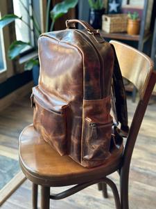 ALW Hot Vintage 100% Pure Cowhide <b>Laptop</b> <b>Bag</b> With USB Charging Port Men 16.5 Inches Full Grain Genuine Cow Leather Backpack - Product Image 3