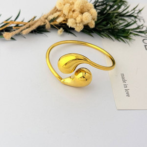 Waterproof Anti Tarnished Stainless Steel Fashion <b>Bracelet</b> & <b>Bangle</b> 14K 18K Gold Plated Tear Drop <b>Bracelet</b> For Women - Product Image 2
