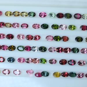 Vente en gros de pierres précieuses en tourmaline naturelle 6x4mm taille ovale, pierre semi-précieuse multicolore polie pour la fabrication de bijoux - Product Image 2