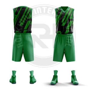 Uniforme de basket-ball au design moderne, conçu en polyester, offrant un confort respirant et un style athlétique pour les joueurs - Product Image 3