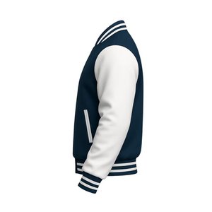 Veste universitaire pour hommes manches en cuir véritable et laine mélangée Letterman Boys College Varsity Jackets XS-5XL - Product Image 2