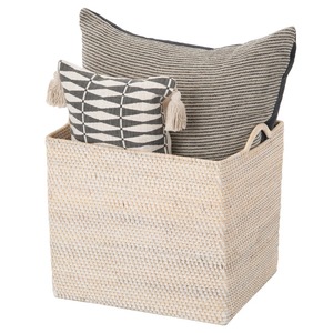 <b>Square</b> Rattan <b>Basket</b> with slightly protruding handles Handmade Storage <b>Basket</b> Wholesale eco-friendly Made in Viet Nam - Product Image 4