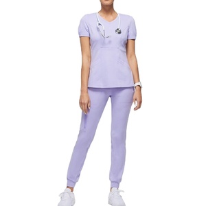 Wholesale 100% Cotton Knitted Eco-Friendly V Neck Hospital Nurse Medical <b>Scrub</b> <b>Uniform</b> <b>Scrub</b> Suit Customized Unisex <b>Scrub</b> 2026 - Product Image 2