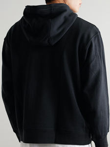 Sweat-shirt à capuche noir surdimensionné en coton 100% de qualité supérieure, fabrication de sweats-shirts vierges par Ako - Product Image 3