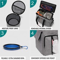 Sac de voyage pliable portable grande capacité pour chiens et chats, avec rangement extérieur pour nourriture pour animaux