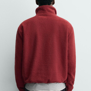 Tissu en coton/polyester pour un ajustement décontracté, service OEM, vente en gros, sweat-shirt pour homme à manches longues avec col montant et fermeture éclair - Product Image 2