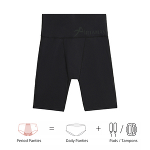 AIRTAMAY – Nouveau <span class=keywords><strong>short</strong></span> de sport taille haute 4 couches anti-fuites pour yoga, gym, fitness, cyclisme, et règles menstruelles pour femmes - Product Image 3