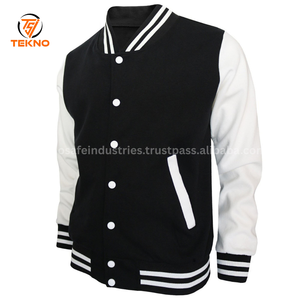 Chaqueta de béisbol para adultos y jóvenes personalizada de la mejor calidad Material de lana de color personalizado con mangas de cuero Varsity Jacket Servicio OEM - Product Image 6