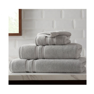 100% coton luxe serviettes de bain ensemble Logo personnalisé doux uni Jacquard Dobby bonne absorption pour Spa maison salle de bain Star Hotel - Product Image 4