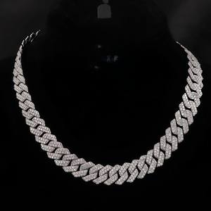 Collier chaîne à maillons vintage en argent 925 certifié IGI avec diamant moissanite VVS, cadeau de fête unisexe - Product Image 2