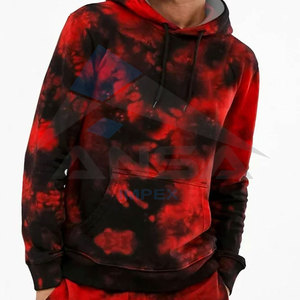 Sudaderas con capucha para hombre Casual Color Tie Dye Pullover Sudadera con capucha con bolsillo Rojo Sudaderas con capucha de alta calidad - Product Image 2