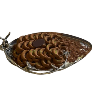 Bandeja de chocolate de metal dorado de alta calidad con diseño de flores, bandeja para servir dulces, exhibición de postres para bodas y cualquier evento - Product Image 5