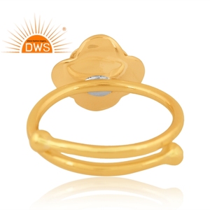El último diseño hecho a mano 18K chapado en oro diseño floral anillo apilable Demi fabricante de joyería fina - Product Image 4