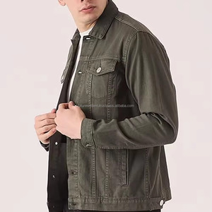 Chaqueta vaquera de poliéster 100% de alta calidad para hombre, último diseño con cuello levantado, lona impermeable, chaqueta disponible al por mayor - Product Image 3