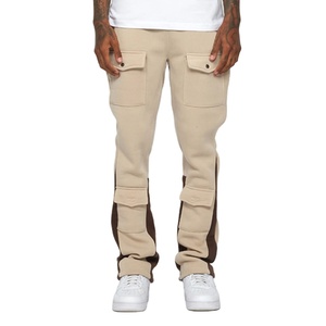 Fashion Flare Jogger Pants Men Cotton Fleece Wide Leg Streetwear Casual Sweatpants Custom OEM Private Label Factory Manufacturer - Product Image 1