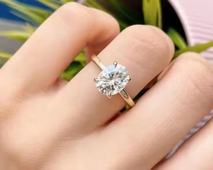 14K Solid Gold Oval Cut Engagement and Wedding <b>Ring</b> 2.20CTW Lab Grown Diamond for Anniversary Parties Gifts Fine Jewelry - Product Image 6
