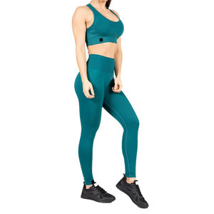 Meilleur prix bas Ensembles d'entraînement pour femmes OEM Leggings de yoga sans couture avec taille élastique Motif solide Gym Fitness Vêtements - Product Image 2