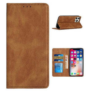 iPhone 16 Pro Max 6.9 Portafoglio in Pelle Vegana Premium con Chiusura Magnetica Marrone - Product Image 1
