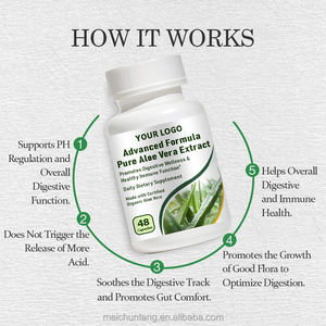 Cápsulas de Aloe Vera Naturais para Limpeza do Cólon, Suplemento Dietético Certificado para Saúde Digestiva e Suporte ao Peso em Adultos - Product Image 4