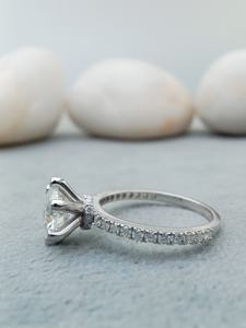 Bague de mariage en argent sterling 925 blanc certifié 14K 3 carats moissanite diamant ensemble de bijoux fins à la mode pour la fête de fiançailles - Product Image 3