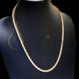 สร้อยคอทองแข็ง14K สำหรับผู้ชายผู้หญิง, เครื่องประดับฮิปฮอปเย็น4มม. VVS sparkly VVS แล็ปปลูกสายเทนนิส - Product Image 1