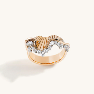 Modern Rose Gold Diamond <b>Statement</b> <b>Ring</b> with Matching Necklace Set - Product Image 1