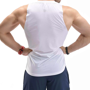 Camiseta Deportiva Masculina de Malla de Poliéster con Logotipo Personalizado, Camiseta sin Mangas para Gimnasio y Fitness - Product Image 5