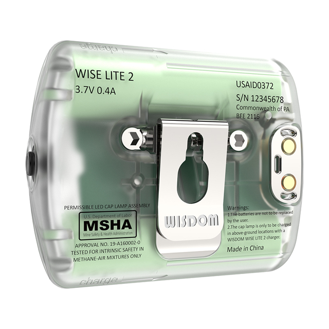 MSHA Explosion-proof Miner Lamp, WISDOM Cordless Cap Lamp Wise Lite 2 Mining Light, Mining Cap Light for Underground Mine