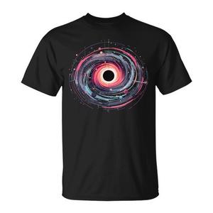 T-shirt da astrofisico nera con tema fisica dei buchi neri e dell'universo - Idea regalo promozionale - Product Image 1