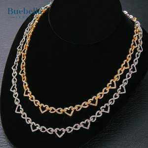 Venta caliente 925 Plata 18K Chapado en oro 6mm Iced Out Infinity Heart Chain para hombres Collares Premium para regalo - Product Image 3