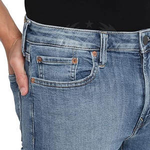 Pantalon en jean taille haute en coton décontracté pour hommes Braguette légère à boutons Logo personnalisé Conception professionnelle OEM Caractéristiques du service à vendre - Product Image 6