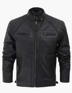 Veste de moto unisexe en cuir véritable coupe-vent, personnalisable, veste de motard protectrice, fournisseur OEM en gros - Product Image 1
