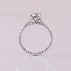 Round Cut 18KT Solid White Gold Plated Engagement <b>Ring</b> Luxury Classic Style Lab Grown Tiny Round Cut Diamond <b>Ring</b> for Birthday - Product Image 6