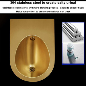 Tùy chỉnh OEM vàng treo tường nam không nước cảm biến nơi để tiểu cho phòng tắm thép không gỉ người đàn ông của nhà vệ sinh - Product Image 5