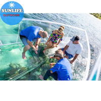 SUNLIFE-Bateau en polycarbonate transparent avec 15 personnes, bateau à fond de verre, bateau d'excursion transparent en cristal pour tuba