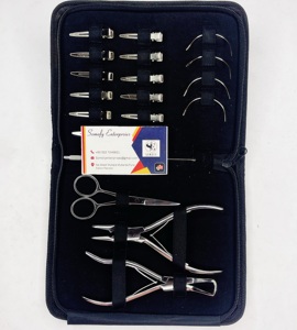 Nouvelle arrivée Kit d'extension de cheveux avec logo personnalisé Revêtement avec finition brillante argentée régulière Outils et accessoires pour cheveux durables - Product Image 1