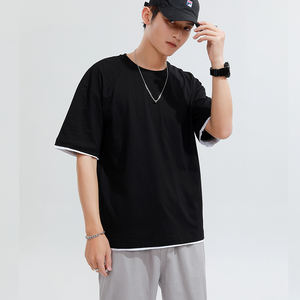 T-shirt surdimensionné à coupe latérale en jersey 100% coton pour hommes pas cher personnalisé vente en gros - Product Image 4