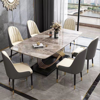 Modernes Hochwertiges Luxuriöses Rechteckiges Gesintertes Stein-Esszimmer-Set Italienisches Schlichtes Design für Große und Kleine Häuser