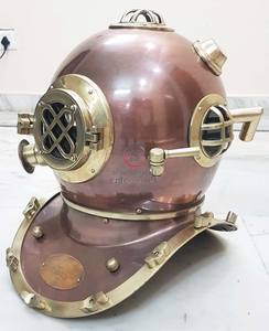 Casco de buceo de latón y cobre, decoración de mesa, casco de buzo, casco de buceo pulido brillante Vintage, artículo de regalo de decoración del hogar coleccionable - Product Image 2