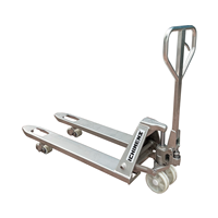 Chariot à palettes hydraulique de haute qualité 540x1150mm, roues tandem en nylon, capacité de 2,5 tonnes en acier inoxydable, certifié EUR.1 CE