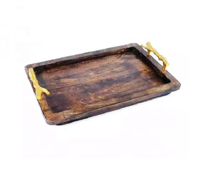 Top Selling Acacia Wood Eco Friendly Durable Commercial Grade <b>Decorative</b> Polished Finish Serving <b>Tray</b> <b>for</b> Hotel Restaurant Use - Product Image 4
