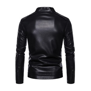Mode Designs Garçons Classique Biker Veste Moto Pu Faux Cuir Veste pour Hommes blazer masculin slim fit Manteau En Cuir - Product Image 2