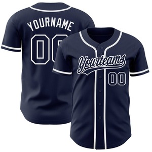 Pakistán ropa deportiva industria personalizada Azul Marino-blanco auténtico béisbol Jersey - Product Image 1