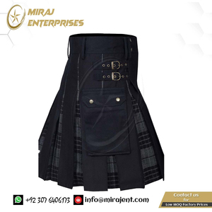 Kilts utilitaires écossais de qualité supérieure en viscose pour hommes, kilt utilitaire plissé, tartan traditionnel, kilt pour hommes - Product Image 2