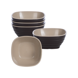 Tazón de Arroz Cuadrado de Dos Tonos Hokori 6807, Tazón de Comedor de Plástico ABS Duradero con Diseño Texturizado - Product Image 5